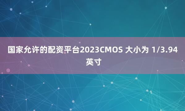 国家允许的配资平台2023CMOS 大小为 1/3.94 英寸